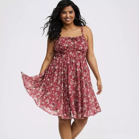 NWT Torrid Mini Mesh Front-Tie Dress - Picture 1 of 7